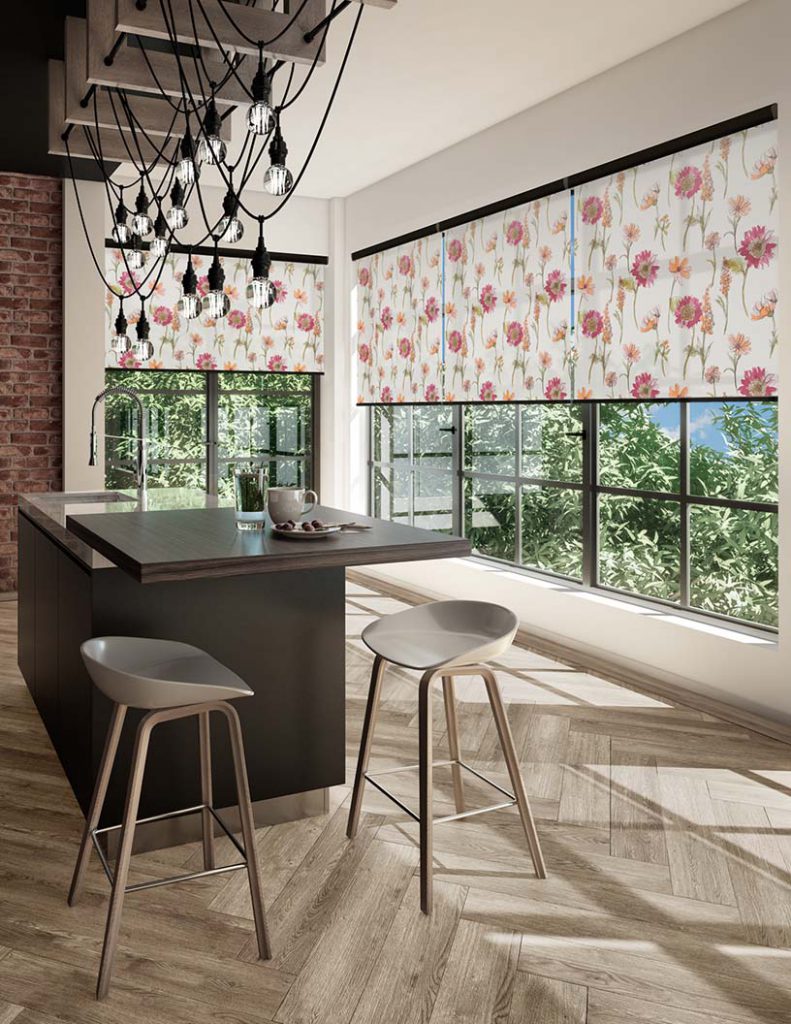 kitchen blinds floral roller blinds