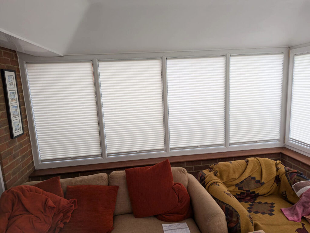 Local Blinds Transformations - Recent Projects in Northamptonshire this image shows a recent pleated blinds installation in northamptonshire