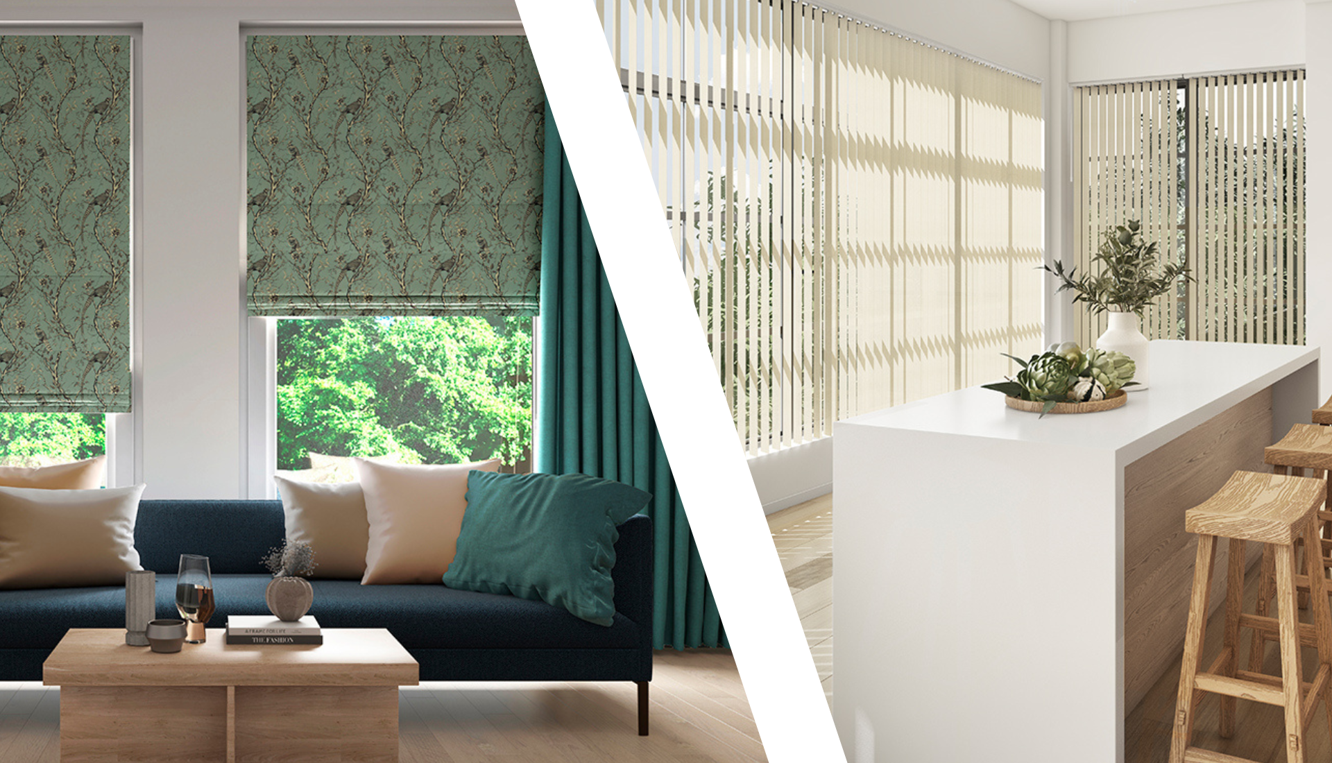 Roman Blinds or Vertical Blinds