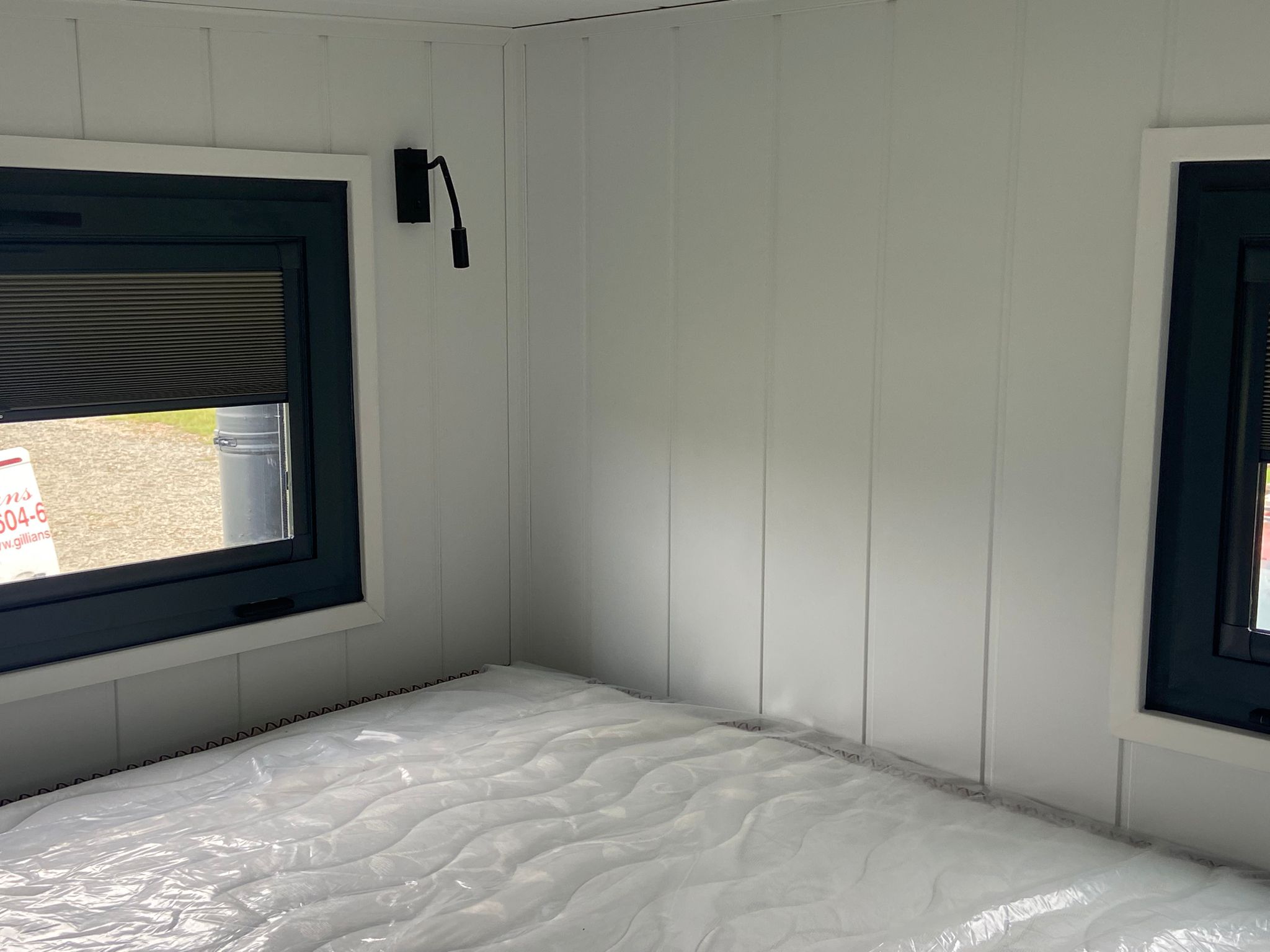 Perfect Fit pleated blinds providing privacy around trailer sleeping area