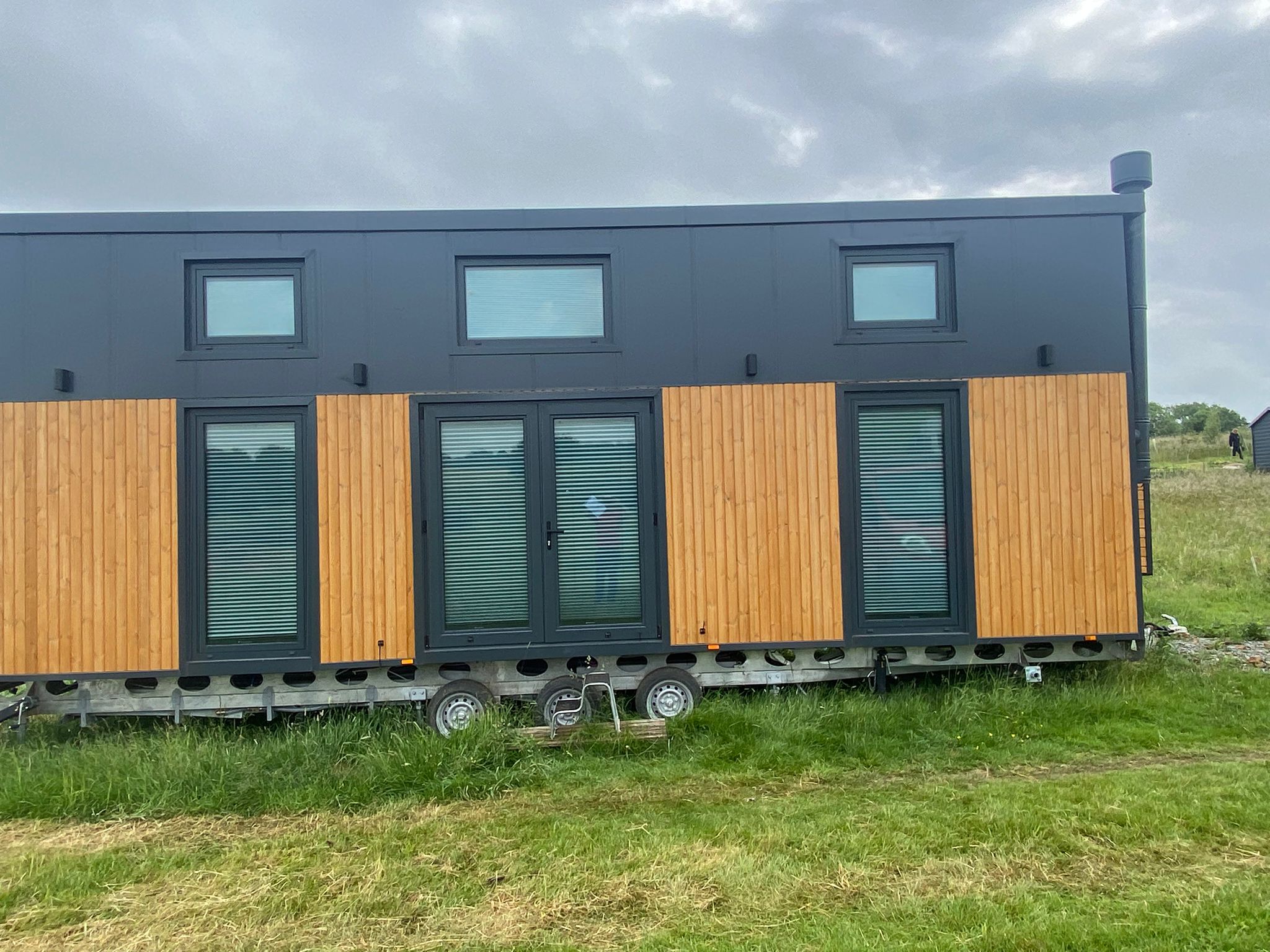 Trailer conversion in Weedon fitted with Perfect Fit pleated blinds